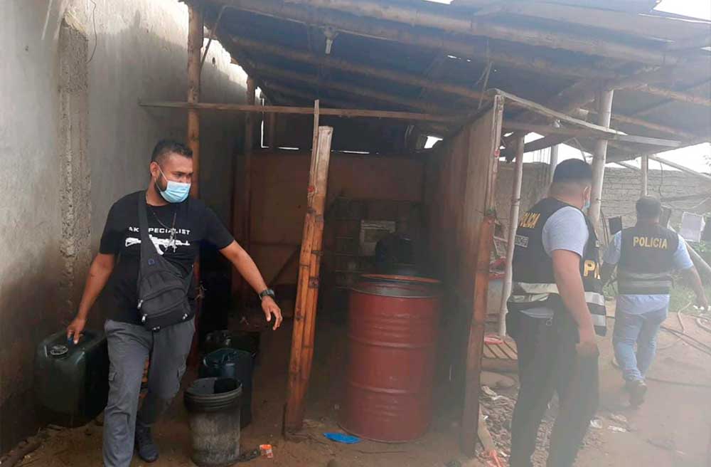 ORI Tumbes intervienen vivienda llena de combustible