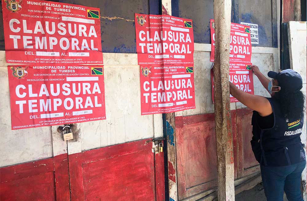 MPT realiza operativo y clausura locales en infraestructura de alto riesgo