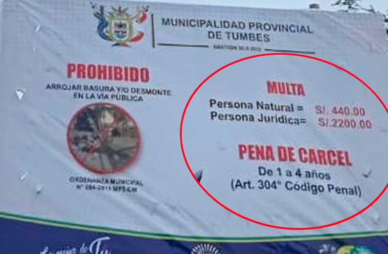 Multarán con S/ 2200 a vecinos que arrojan basura en la carretera Panamericana