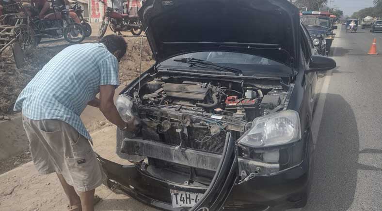 Choque entre vehículo y moto lineal se registró a la altura del sector Los Pinos