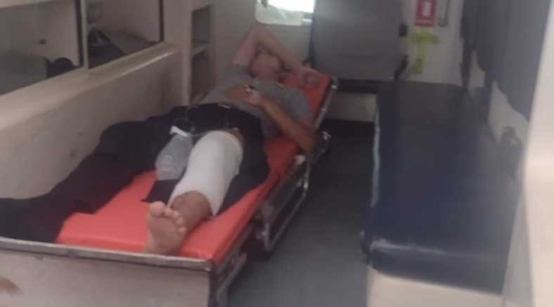 Miembro de la PNP pierde el control de su motocicleta en el sector Los Pinos