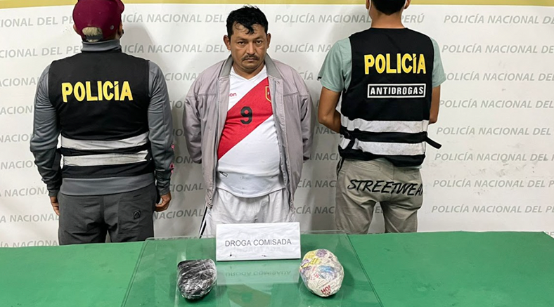 Sujeto es detenido con dos kilos de droga en Pampa Grande