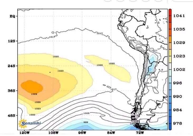 ANTICICLÓN DEL PACÍFICO SUR AFECTARÁ EL CLIMA DE LA COSTA DE TUMBES DESDE MAÑANA