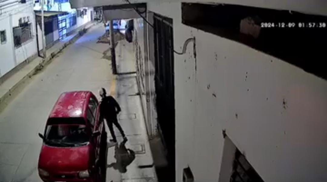 LADRÓN INTENTA ROBAR UN AUTO, PERO GRITOS DEL DUEÑO LO AHUYENTAN