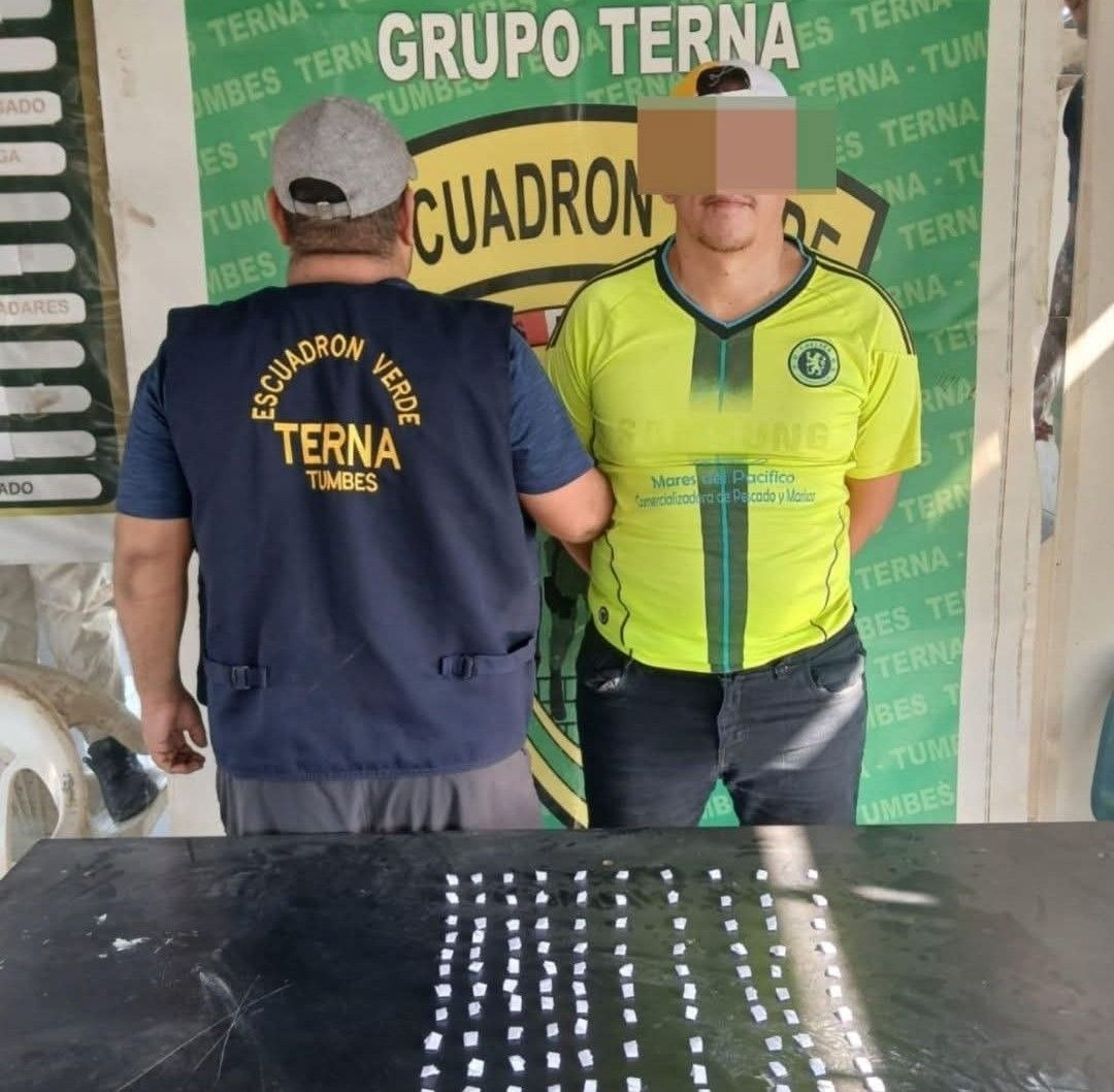 Intervienen detienen a ciudadano venezolano en Tumbes con 160 envoltorios de droga